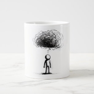 Caneca De Café Grande Na Nuvem Pensada