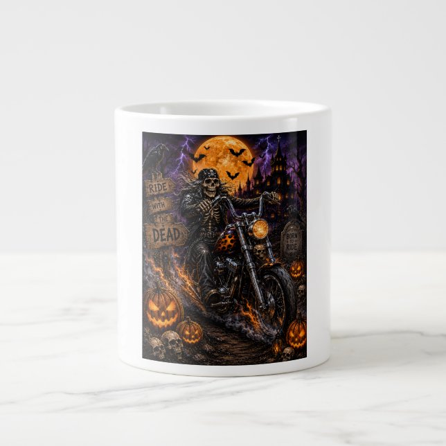 Caneca De Café Grande Nacho Average Halloween – Festa dos Esqueletos (Frente)