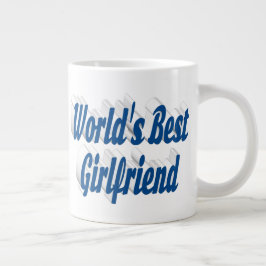 Caneca De Café Grande Namorada com meia tipografia azul-marinho