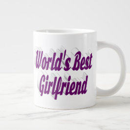 Caneca De Café Grande Namorada com meia tipografia roxa