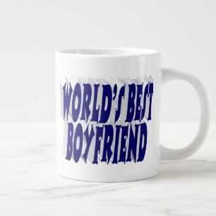 Caneca De Café Grande Namorado com meia tipografia azul escura