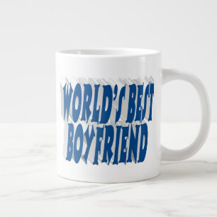 Caneca De Café Grande Namorado com meia tipografia azul-marinho