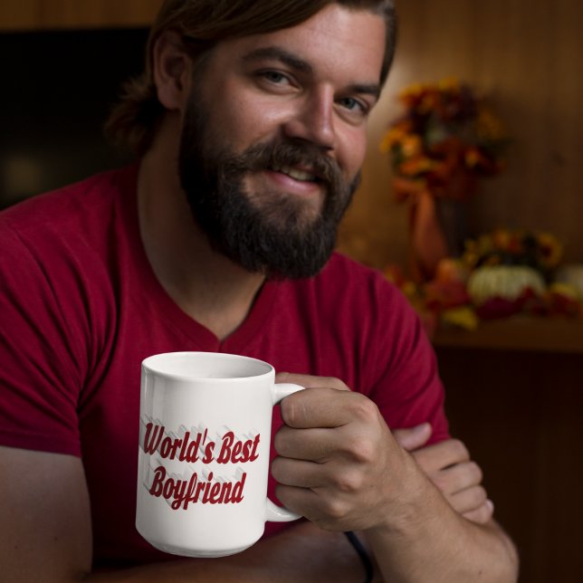 Caneca De Café Grande Namorado com meio roteiro burgundy (Criador carregado)