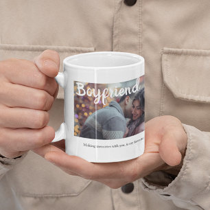 Caneca De Café Grande Namorado de 2 Fotos Elegante