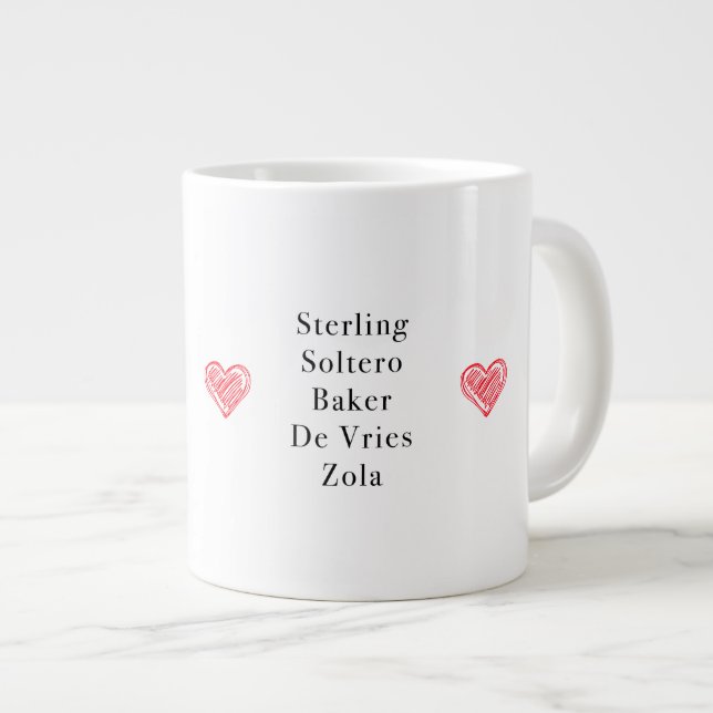 Caneca De Café Grande Namorado de Livro (Frente Esquerda)