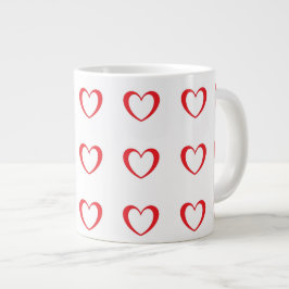 Caneca De Café Grande Namorados Café Mug Com Padrão De Coração Vermelho