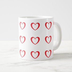 Caneca De Café Grande Namorados Café Mug Com Padrão De Coração Vermelho 