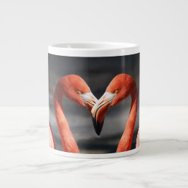 Caneca De Café Grande Namorados Flamingo