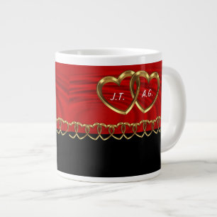 Caneca De Café Grande Namorados Sweetheart Mug com iniciais