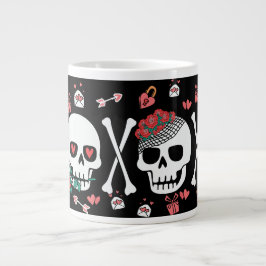 Caneca De Café Grande Namorados XOXO de Valloween cutâneo