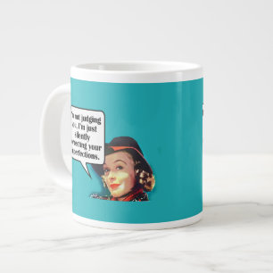 Caneca De Café Grande Não estou a julgar-te... Mulher-Retro