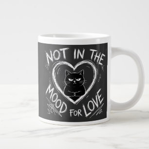 Caneca De Café Grande Não Estou No Humor Para O Amor Gato Mal-Humorado S