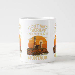 Caneca De Café Grande Não preciso de terapia, preciso ir a Montauk