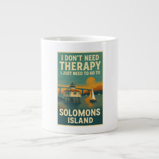 Caneca De Café Grande Não preciso de terapia, só preciso da Ilha Solomon