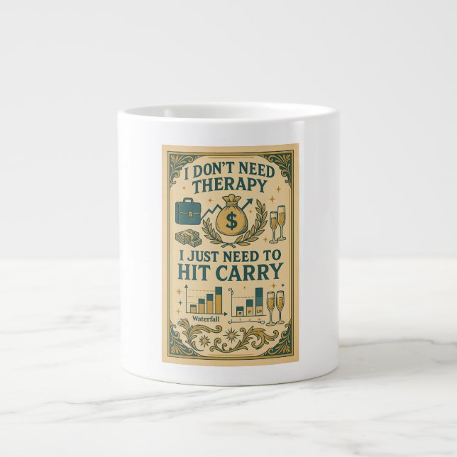 Caneca De Café Grande Não preciso de terapia, só preciso de acertar no c (Frente)