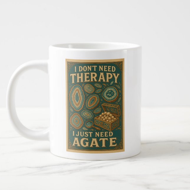 Caneca De Café Grande Não preciso de terapia, só preciso de Agate (Esquerda)