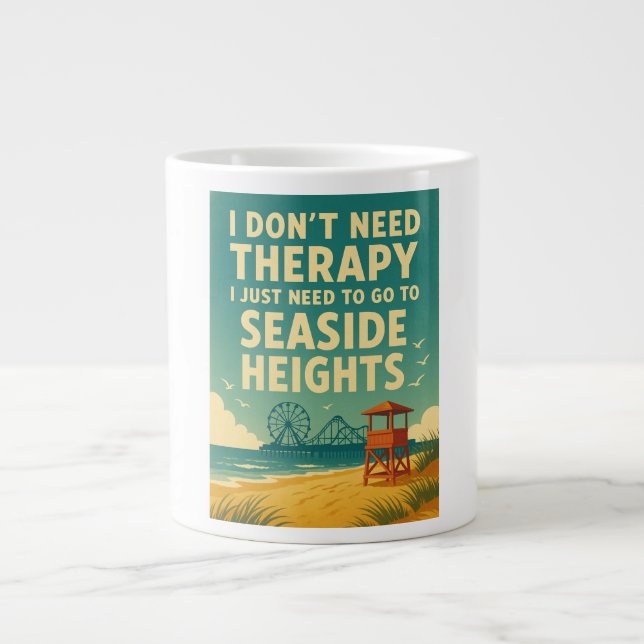 Caneca De Café Grande Não preciso de terapia, só preciso de alturas à be (Frente)