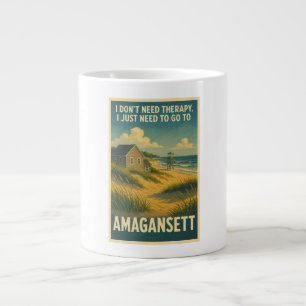 Caneca De Café Grande Não preciso de terapia, só preciso de Amagansett