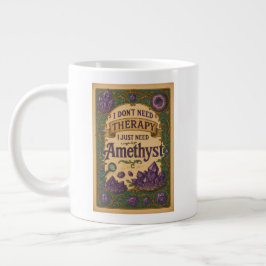 Caneca De Café Grande Não preciso de terapia, só preciso de Ametist