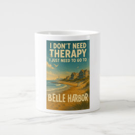 Caneca De Café Grande Não preciso de terapia, só preciso de Belle Harbor