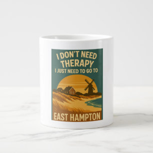 Caneca De Café Grande Não preciso de terapia, só preciso de East Hampton