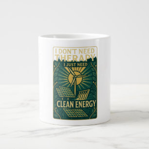 Caneca De Café Grande Não preciso de terapia, só preciso de energia limp