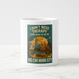 Caneca De Café Grande Não preciso de terapia, só preciso de Ho Chi Minh 