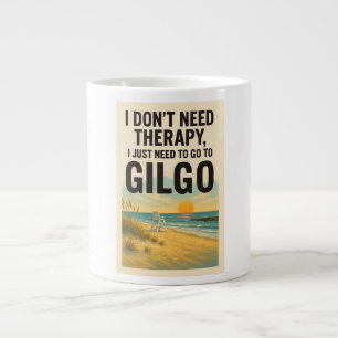 Caneca De Café Grande Não preciso de terapia, só preciso de ir ao Gilgo
