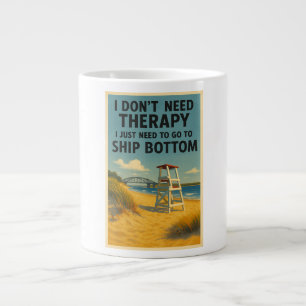 Caneca De Café Grande Não preciso de terapia, só preciso de naves.