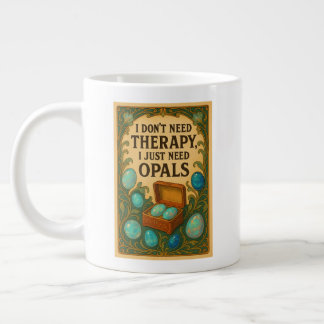 Caneca De Café Grande Não preciso de terapia, só preciso de Opals