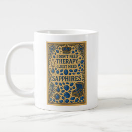 Caneca De Café Grande Não preciso de terapia, só preciso de Sapphires