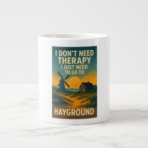 Caneca De Café Grande Não preciso de terapia, só preciso do Hayground