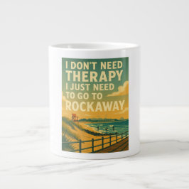Caneca De Café Grande Não preciso de terapia, só preciso do Rockaway.