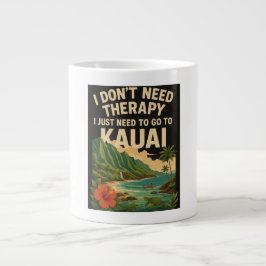 Caneca De Café Grande Não preciso de terapia, só preciso ir para Kauai