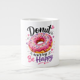 Caneca De Café Grande Não se Preocupe Seja Feliz