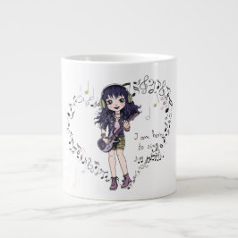 Caneca De Café Grande Nascer de amante de música para cantar Jumbo Café