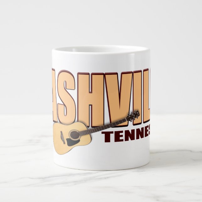 Caneca De Café Grande Nashville Tennessee Jumbo Mug (Frente)