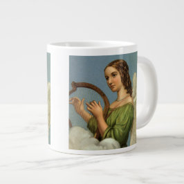 Caneca De Café Grande Natais vintages, Anjo Vitoriano com Harp Musical