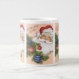 Caneca De Café Grande Natais vintages Olá! Jolly Santa Claus