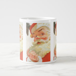 Caneca De Café Grande Natal Antigo, Papai Noel Alegre com um Segredo