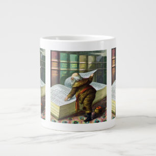 Caneca De Café Grande Natal Antigo, Papai Noel Lista de Meninos Malvados