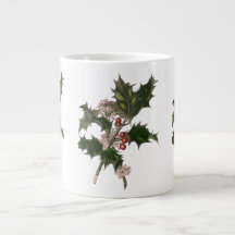 Natal Antigo, Planta de Azevinho Verde com Frutas