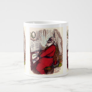 Caneca De Café Grande Natal Antigo, Thomas Nast Papai Noel Piano