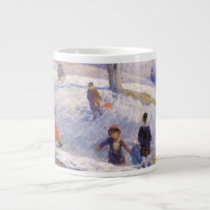Caneca De Café Grande Natal Antigo, Trenó, Central Park Glackens