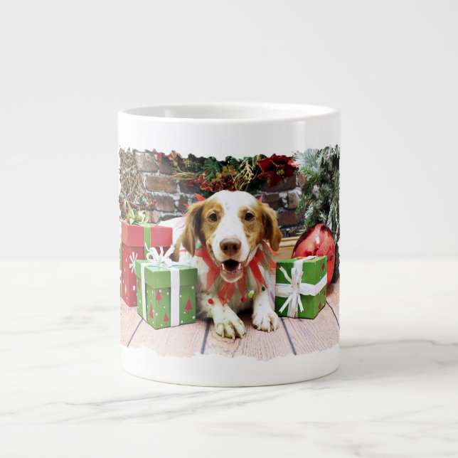 Caneca De Café Grande Natal - Brittany Spaniel - Kinnick (Frente)