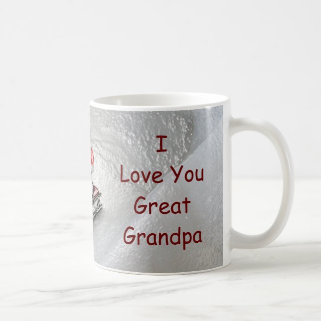 Caneca De Café Grande Natal do vovô - eu te amo pinguim (Direita)