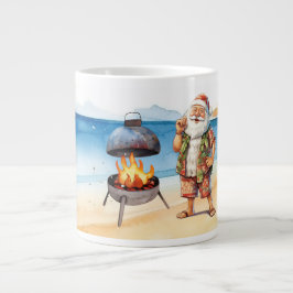Caneca De Café Grande Natal em julho com Papais noeis na praia