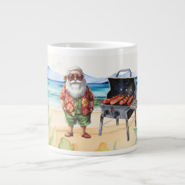 Caneca De Café Grande Natal em julho com Papais noeis na praia