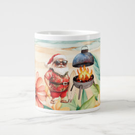Caneca De Café Grande Natal em julho com Papais noeis na praia