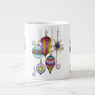 Caneca De Café Grande Natal Fofo, Enfeites de Vidro Elegantes e Chiques